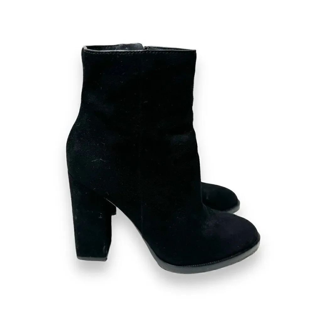Alexander Wang Hana Black Suede Block Heel Ankle Boot Women’s Size 36.5 / US 6